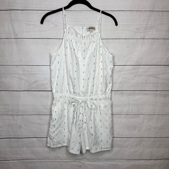 LOFT Pants - Loft White Embroidered Strappy Romper Size XS